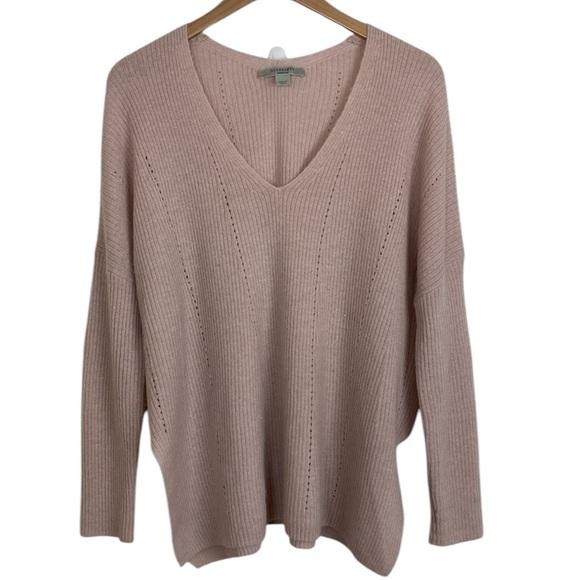 All Saints Rhoda V Neck Nude Pink Sweater - Picture 1 of 12